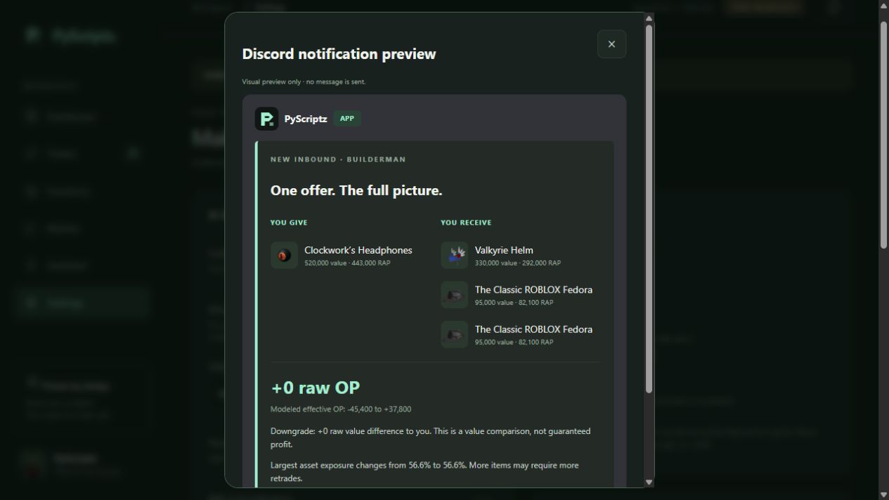 PyScriptz Discord alert preview